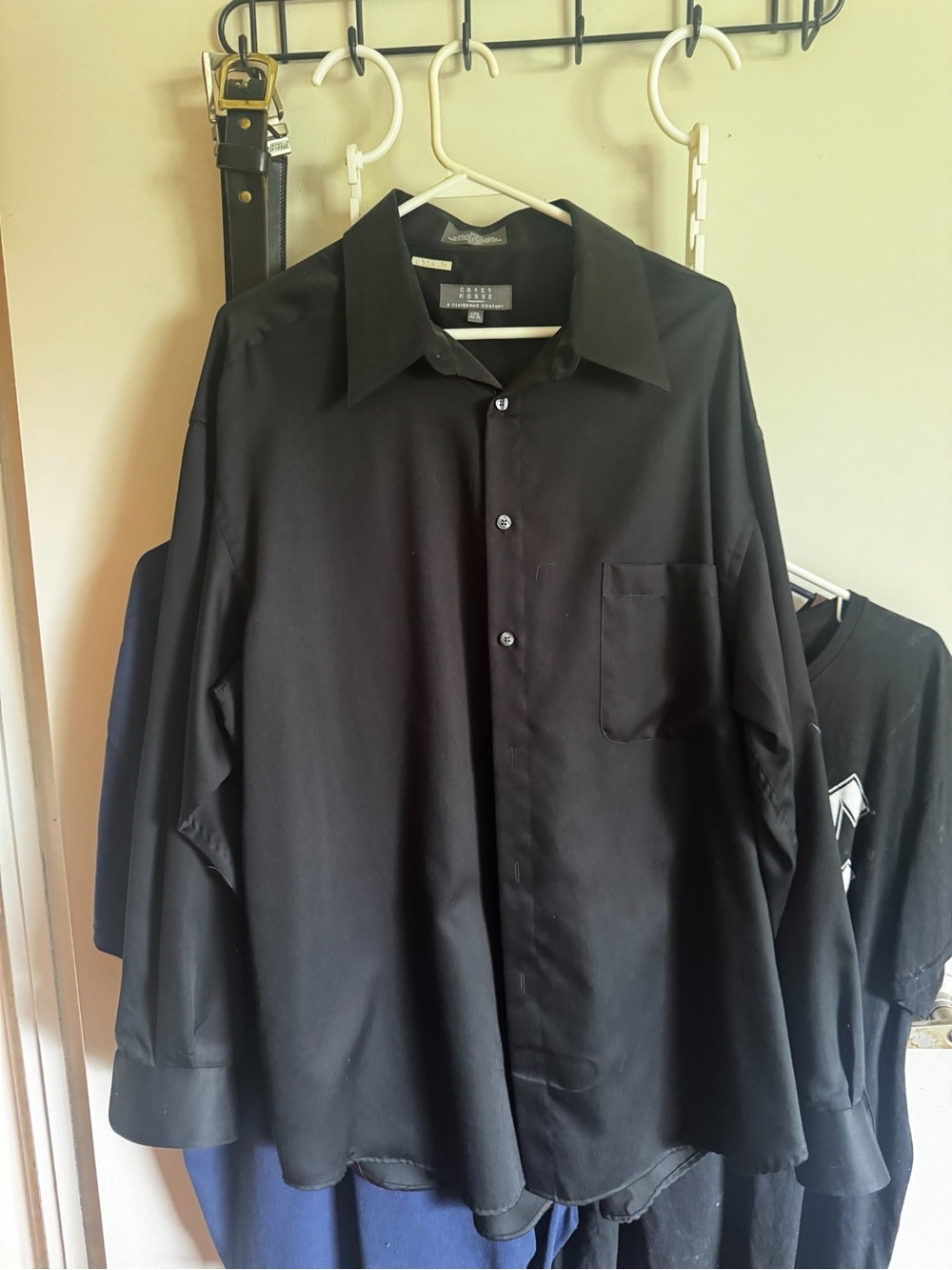Liz Claiborne Black Dress Shirt with Point Collar